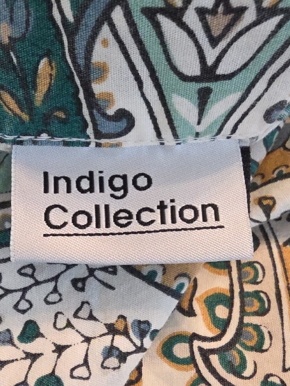 Indigo Collection Teal Blue Tan Paisley Boho Cotton Full Duvet Cover - Picture 7 of 8